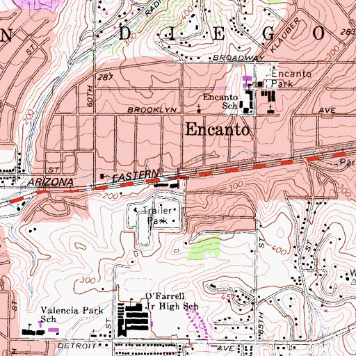 Topographic Map of New Faith Baptist Church, CA