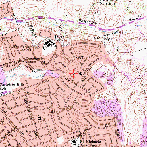 Topographic Map of New Jerusalem Fellowship Church, CA