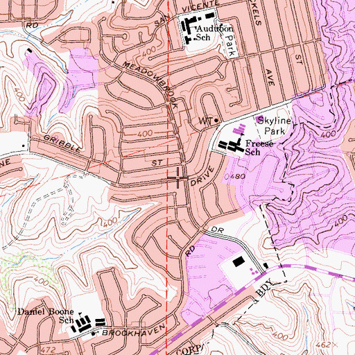 Topographic Map of New Jerusalem Progressive Baptist Church, CA
