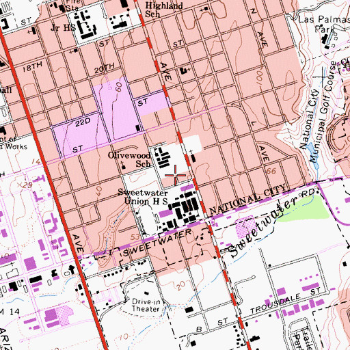 Topographic Map of New Life Assembly Church, CA