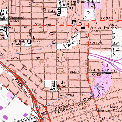 Topographic Map of Philadelphia Baptist Church, CA