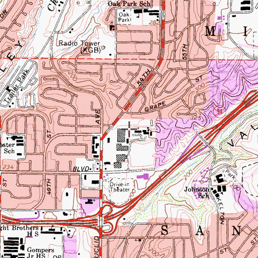 Topographic Map of Revival Tabernacle, CA