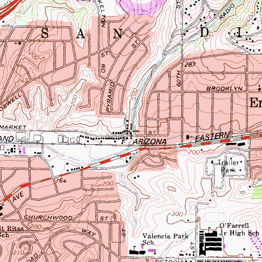 Topographic Map of Shiloh Temple, CA