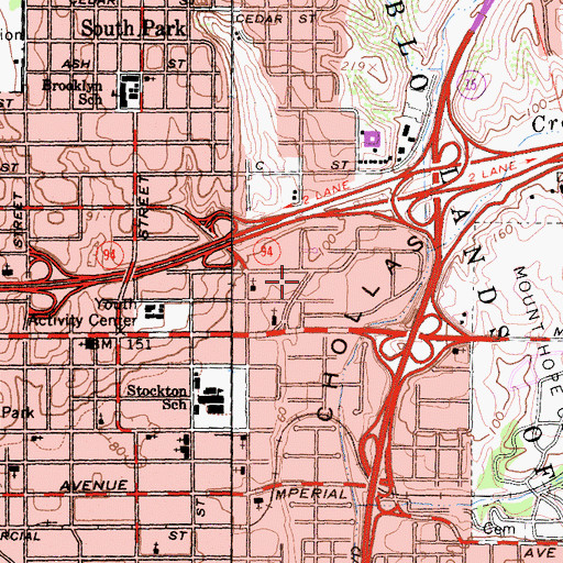 Topographic Map of Stockton, CA