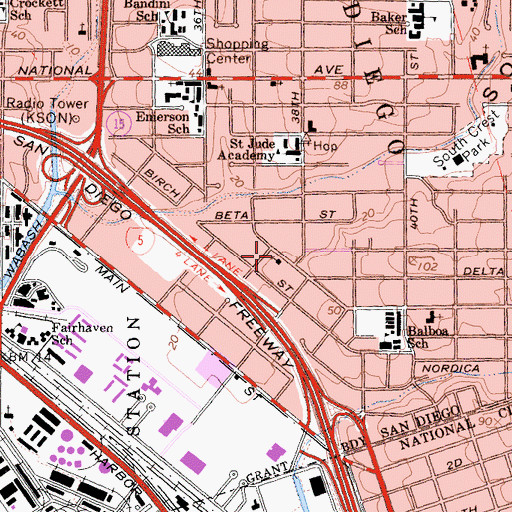 Topographic Map of Templo Betania, CA