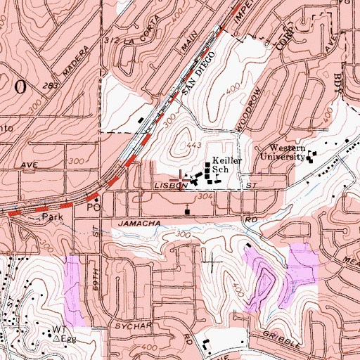 Topographic Map of Trinity Lutheran Church, CA