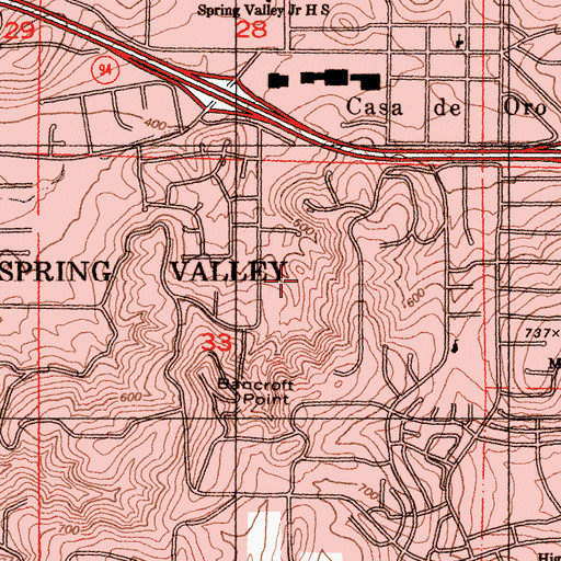 Topographic Map of Bancroft County Park, CA