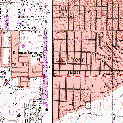 Topographic Map of Church of Christ, CA