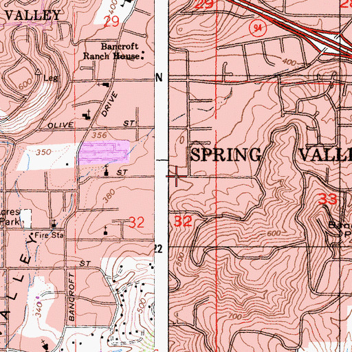 Topographic Map of Fair Havens Baptist Church, CA
