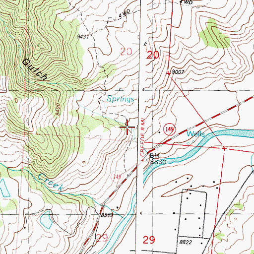 Topographic Map of Kid Gulch, CO