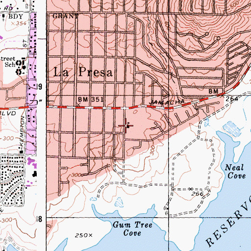 Topographic Map of La Presa Elementary School, CA