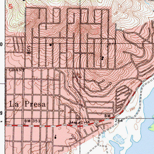 Topographic Map of Lively Stones Missionary Baptist Church, CA