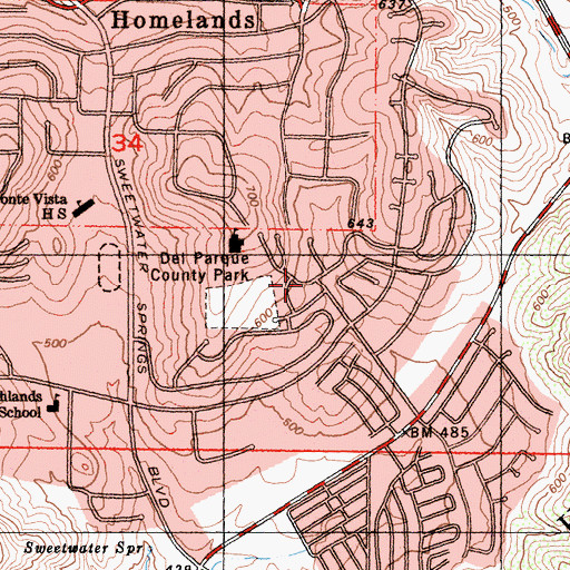 Topographic Map of Loma Elementary School, CA