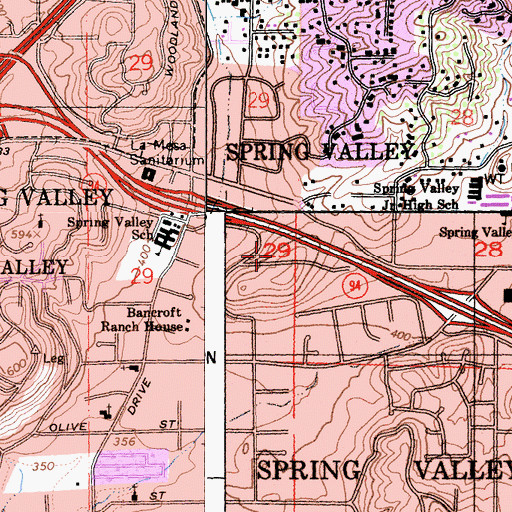 Topographic Map of Trinity Presbyterian Church, CA