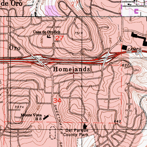 Topographic Map of Unity Church of Living Christianity, CA