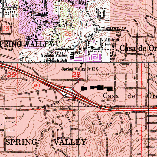 Topographic Map of Vineyard Christian Fellowship Church, CA