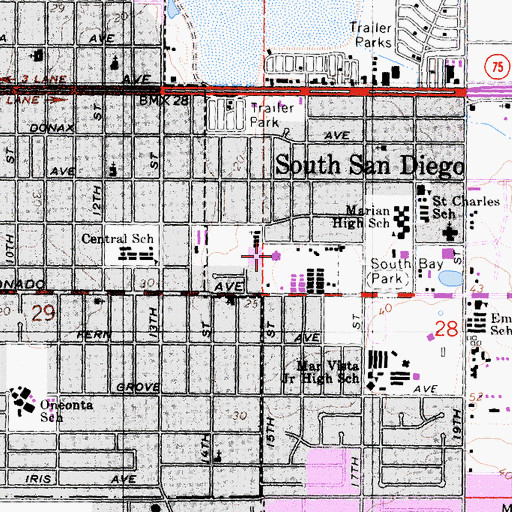 Topographic Map of The Church of Jesus Christ of Latter Day Saints, CA