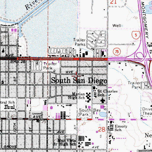 Topographic Map of Community Full Gospel Church, CA