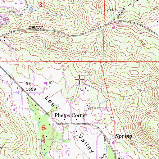 Topographic Map of Diamond Jack Campground, CA