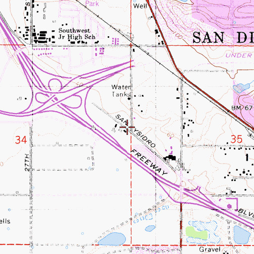 Topographic Map of First Southern Baptist Church, CA