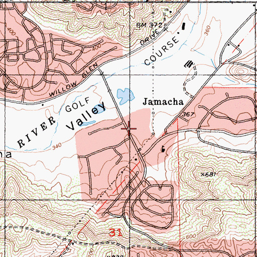 Topographic Map of Jamacha Elementary School, CA