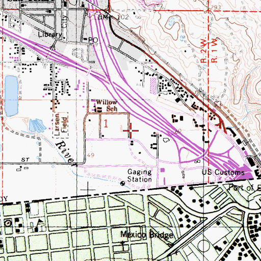 Topographic Map of Plaza Major Shopping Center, CA