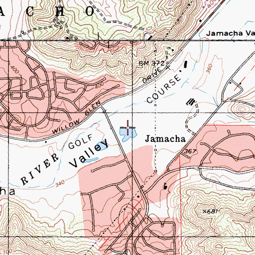 Topographic Map of Rancho San Diego Golf Course, CA