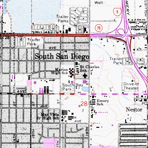 Topographic Map of Saint Charles Retreat Center, CA