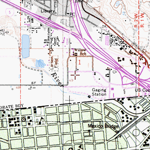 Topographic Map of San Diego Factory Outlet Shopping Center, CA