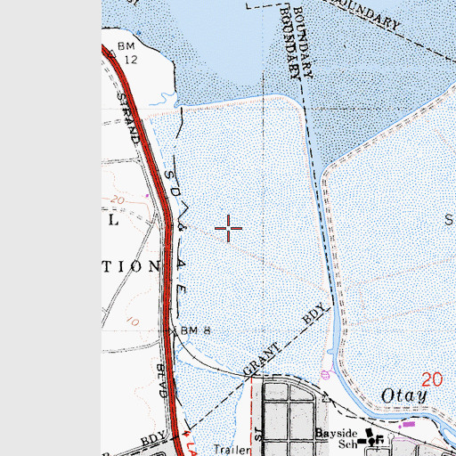 Topographic Map of South Bay Biological Preserve, CA