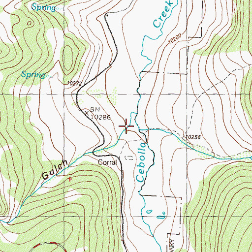 Topographic Map of Tumble Creek, CO
