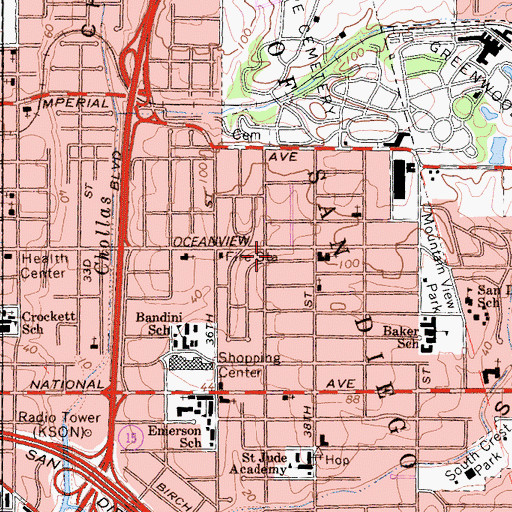 Topographic Map of Apostolic Assembly Church, CA