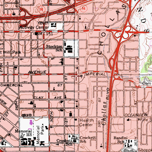 Topographic Map of Bethel Apostolic Church, CA