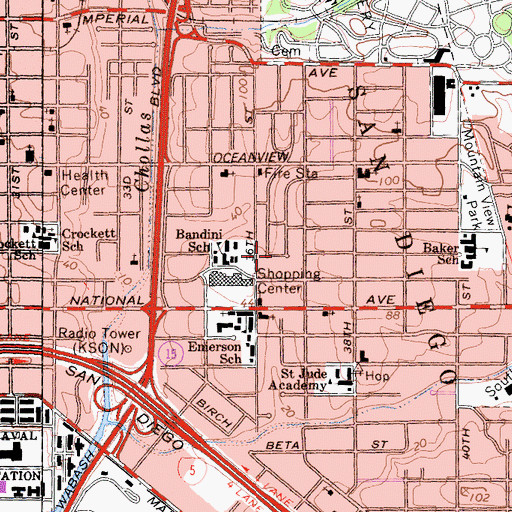 Topographic Map of Centro Cristiano Rosa de Saron, CA