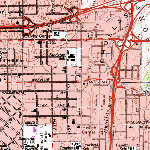 Topographic Map of Christ the King Catholic Church, CA
