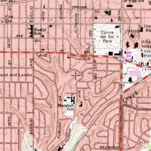 Topographic Map of Christ Unity Church, CA