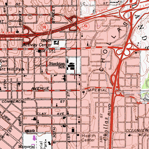 Topographic Map of Church of Christ, CA