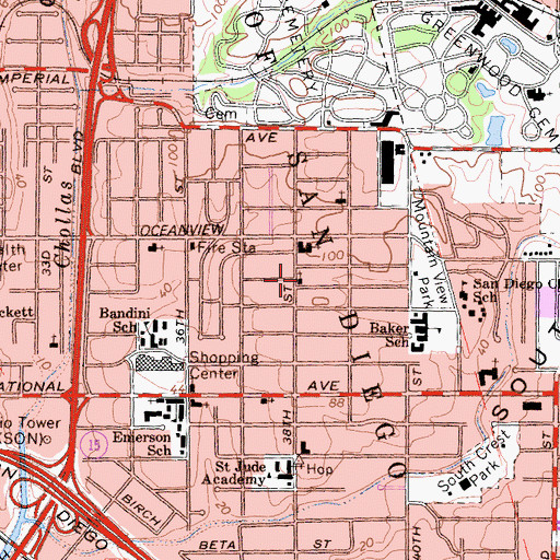 Topographic Map of Church of Christ, CA