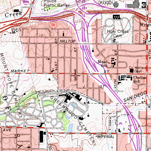 Topographic Map of Gods Helping Hand Church, CA