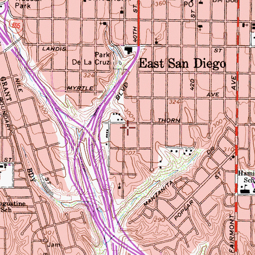 Topographic Map of King of Kings Temple Church, CA