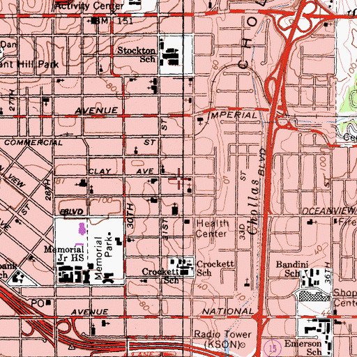 Topographic Map of Logan Temple African Methodist Episcopal Church, CA