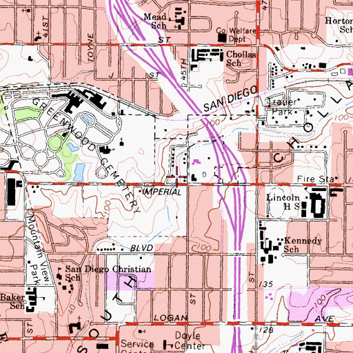 Topographic Map of New Corinthian Baptist Church, CA