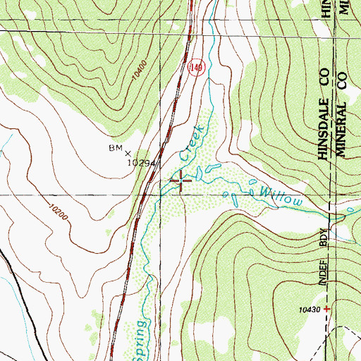 Topographic Map of Willow Creek, CO