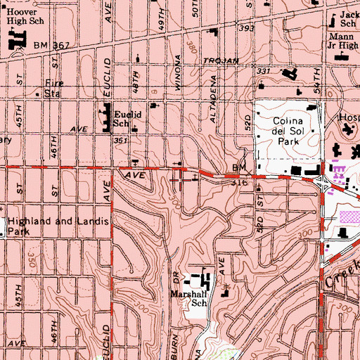 Topographic Map of Ukrainian Catholic Church, CA