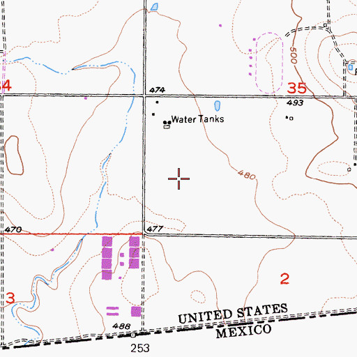 Topographic Map of De la Fuente Business Park, CA