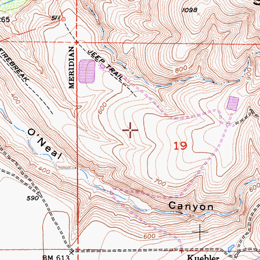 Topographic Map of George F Bailey Detention Facility, CA