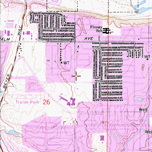 Topographic Map of Howard Pence Elementary School, CA