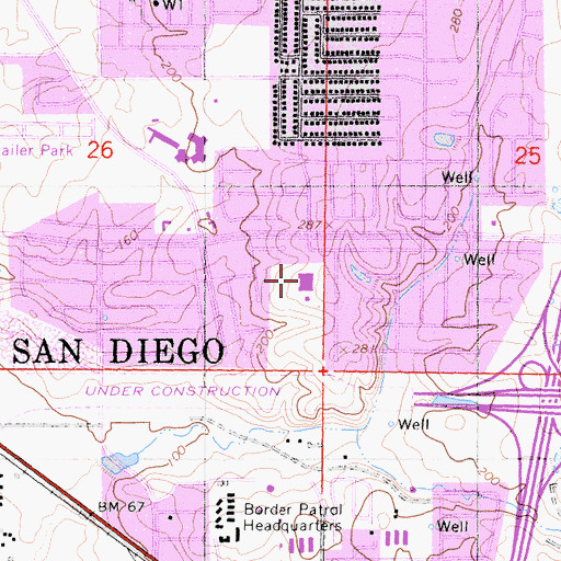 Topographic Map of Los Altos Elementary School, CA