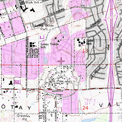 Topographic Map of Los Ninos Park, CA