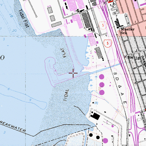 Topographic Map of Marina View Park, CA